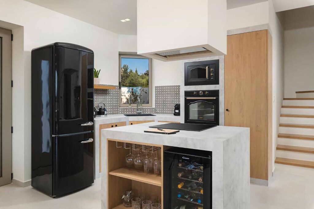 Luxury villa kitchen interior in Chania Crete