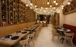 Σχεδιασμός και διακόσμηση Wine Bar – εσωτερικός χώρος του Oinovate Wine Bar στη Θεσσαλονίκη