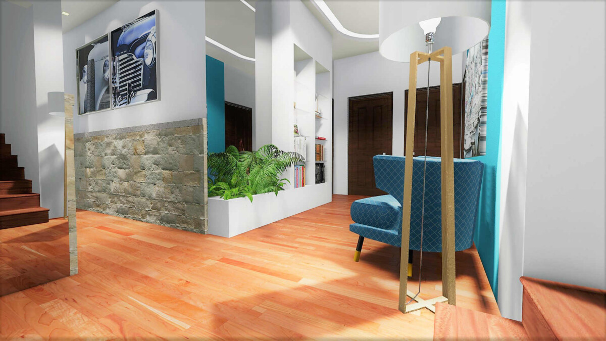 Reception area detail – Kamelia & Semeli Hotel, Thassos Hotel reception corner design at Kamelia & Semeli Hotel, Thassos