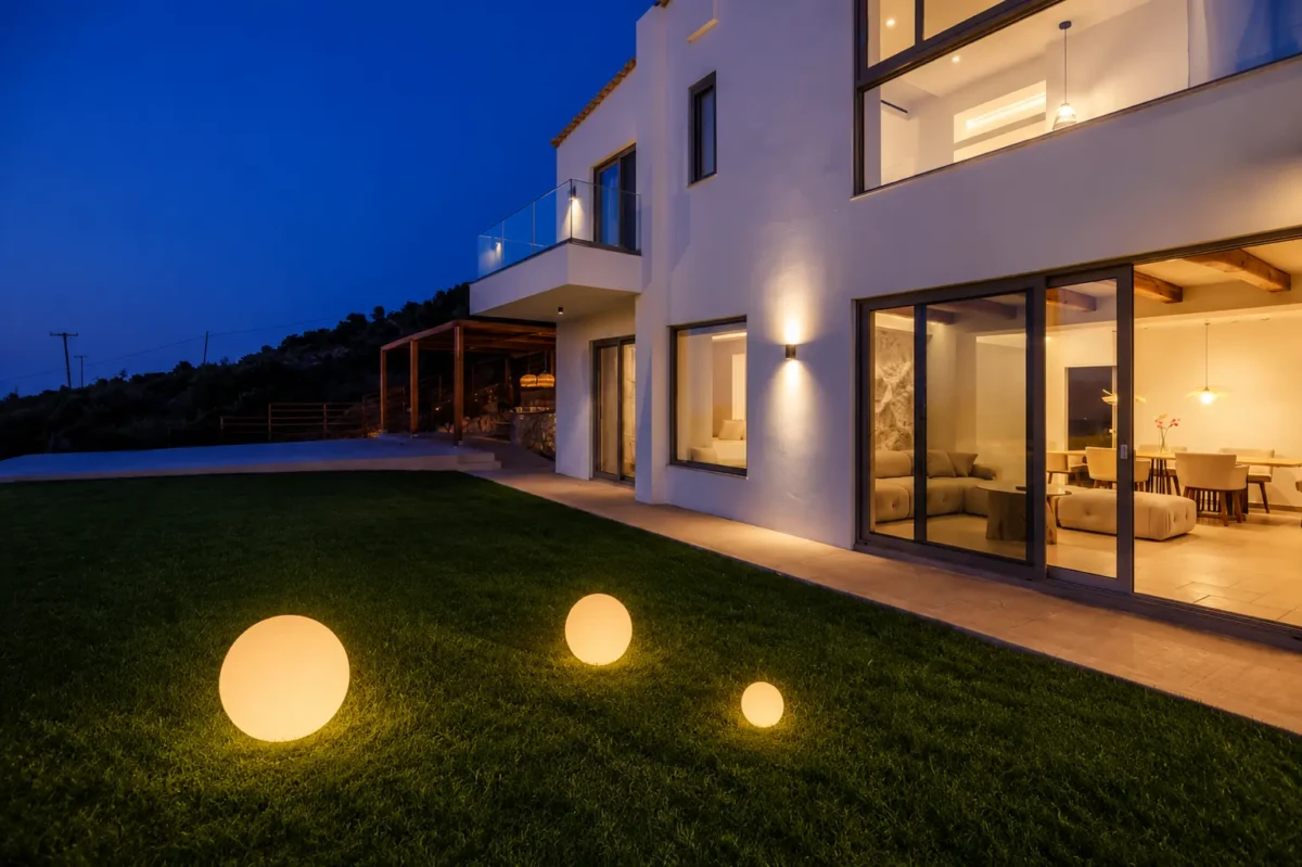 Luxury Villa in Malia, Crete by Grammiki a at night