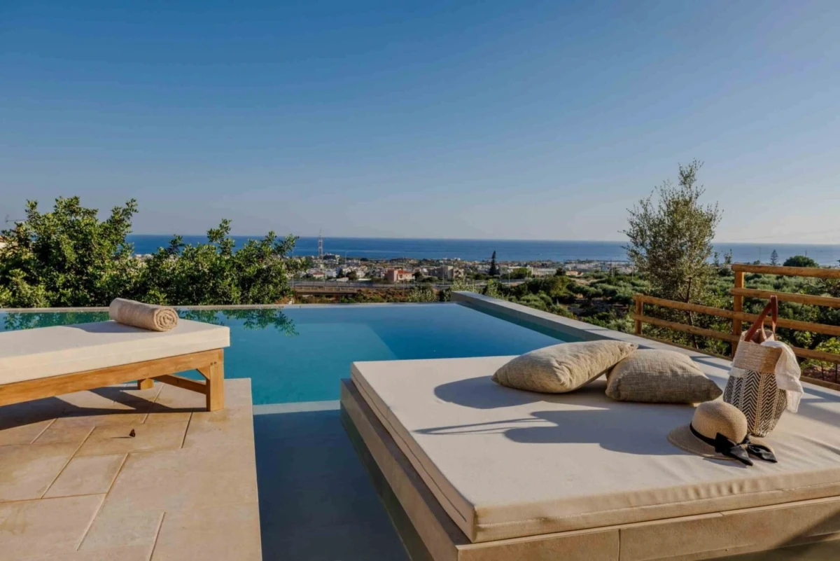 Luxury Villa in Malia, Crete by Grammiki a with infinity pool overlooking the sea