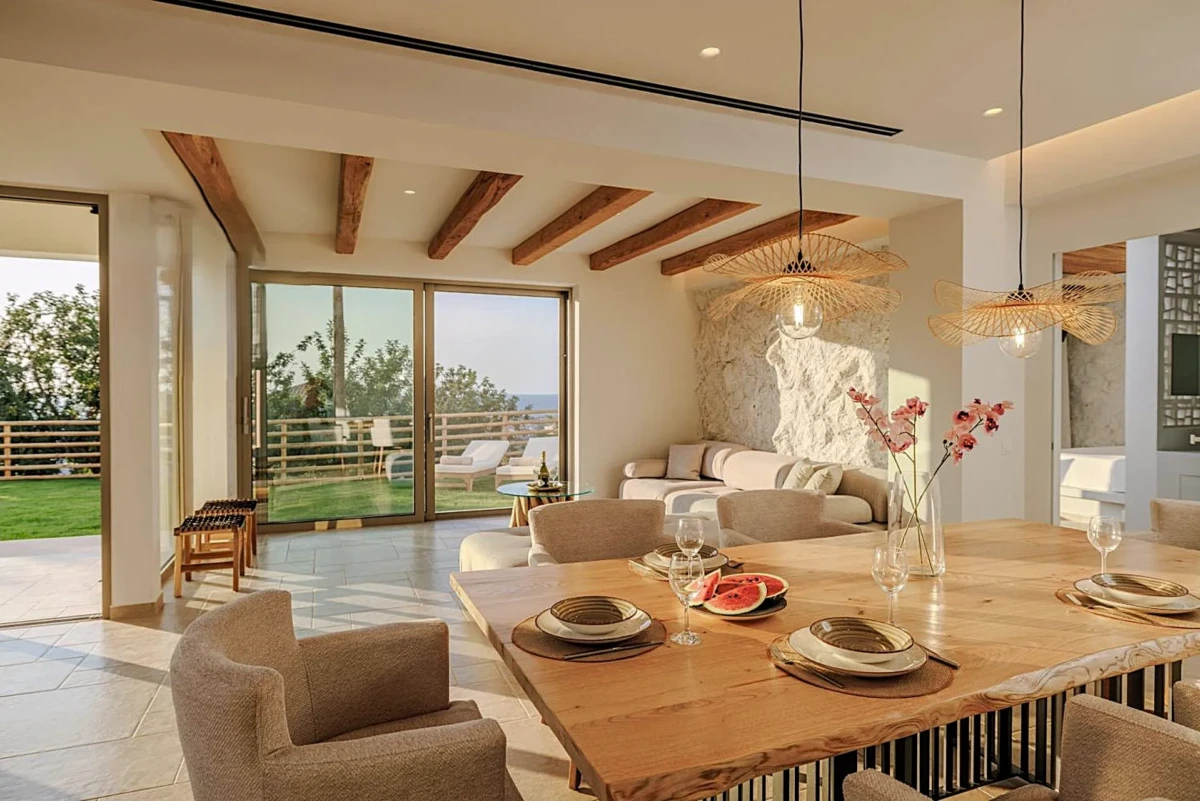 Luxury Villa in Malia, Crete by Grammiki a featuring living and dining area
