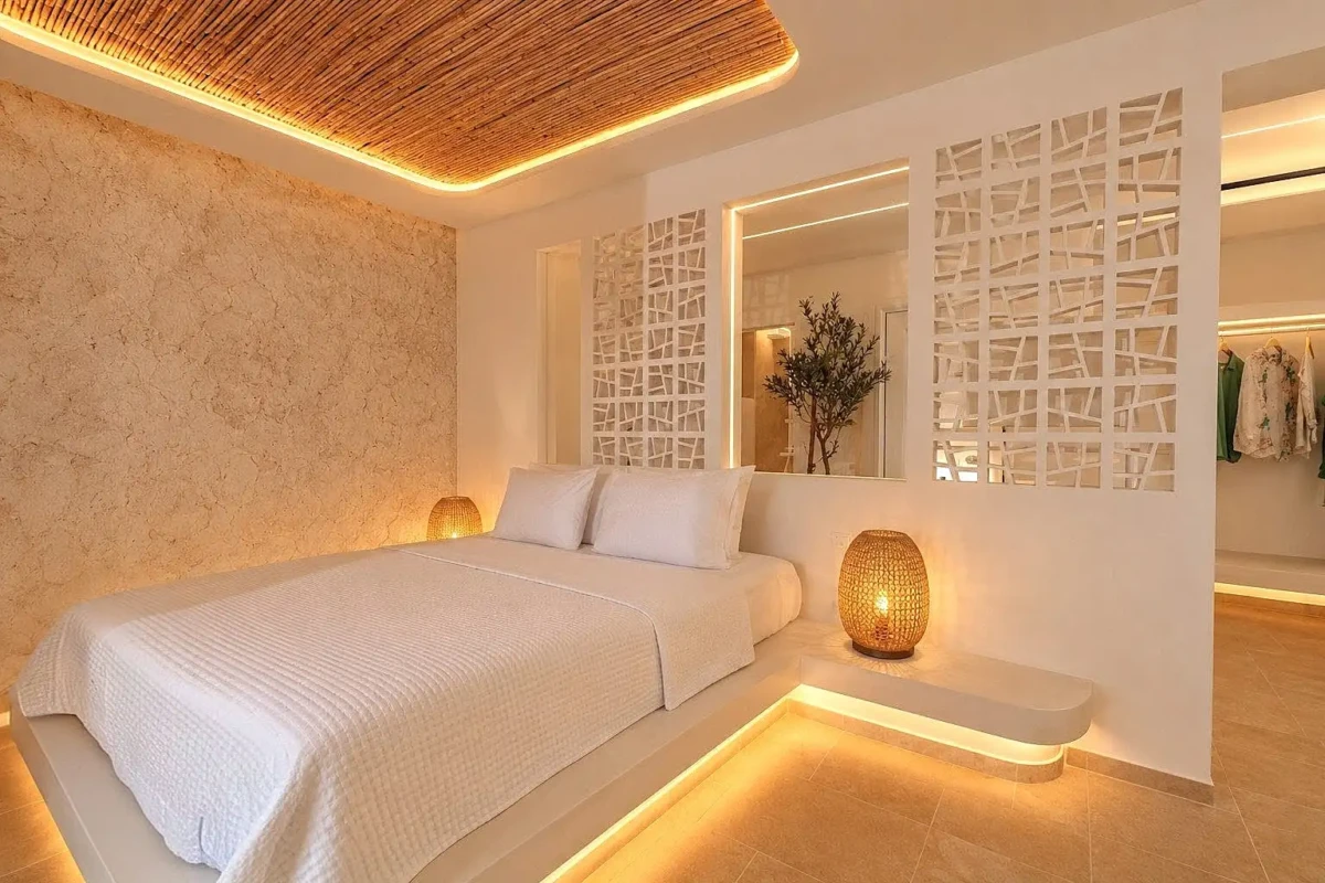 Luxury Villa in Malia, Crete by Grammiki a master bedroom design