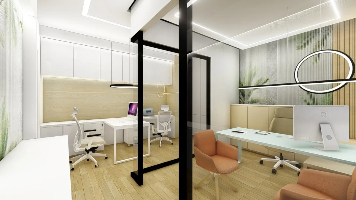 Interior Design διευθυντικού γραφείου Vodafone με γυάλινο διαχωριστικό