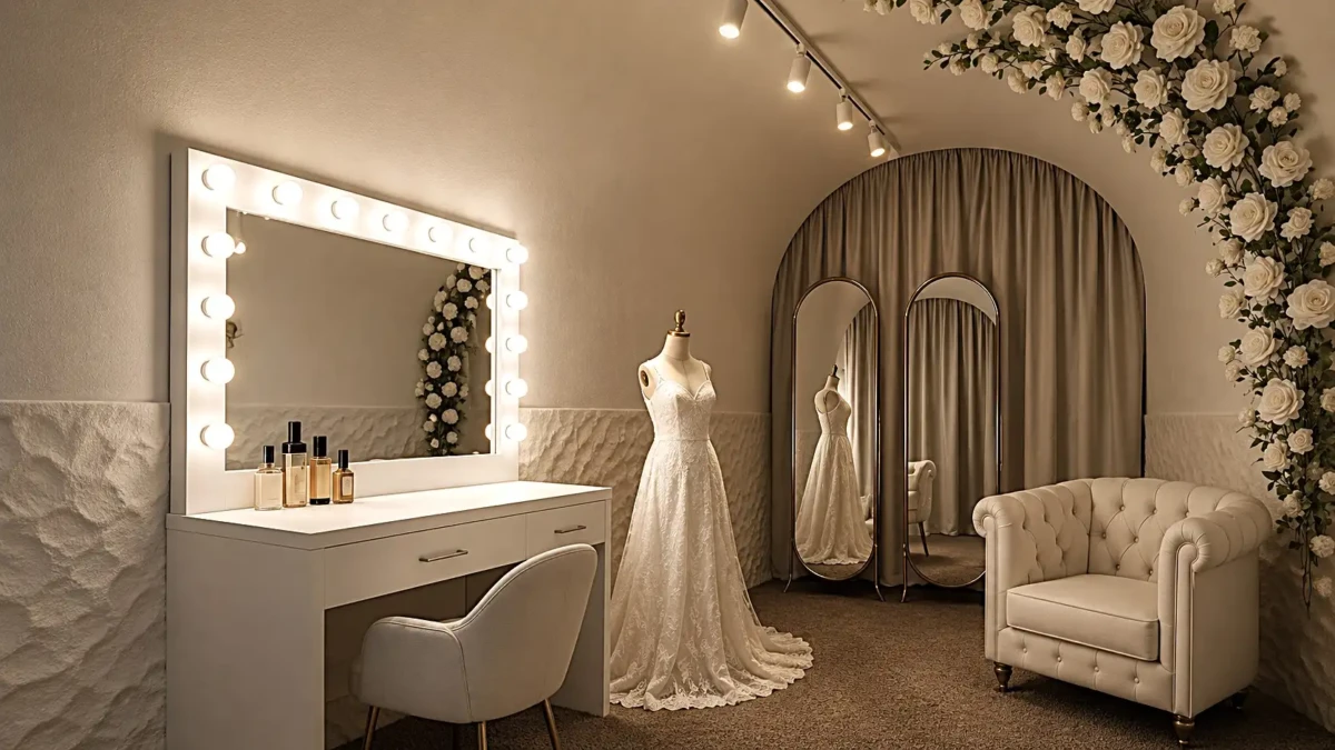 Χώρος προετοιμασίας νύφης σε Wedding Venue στη Σαντορίνη