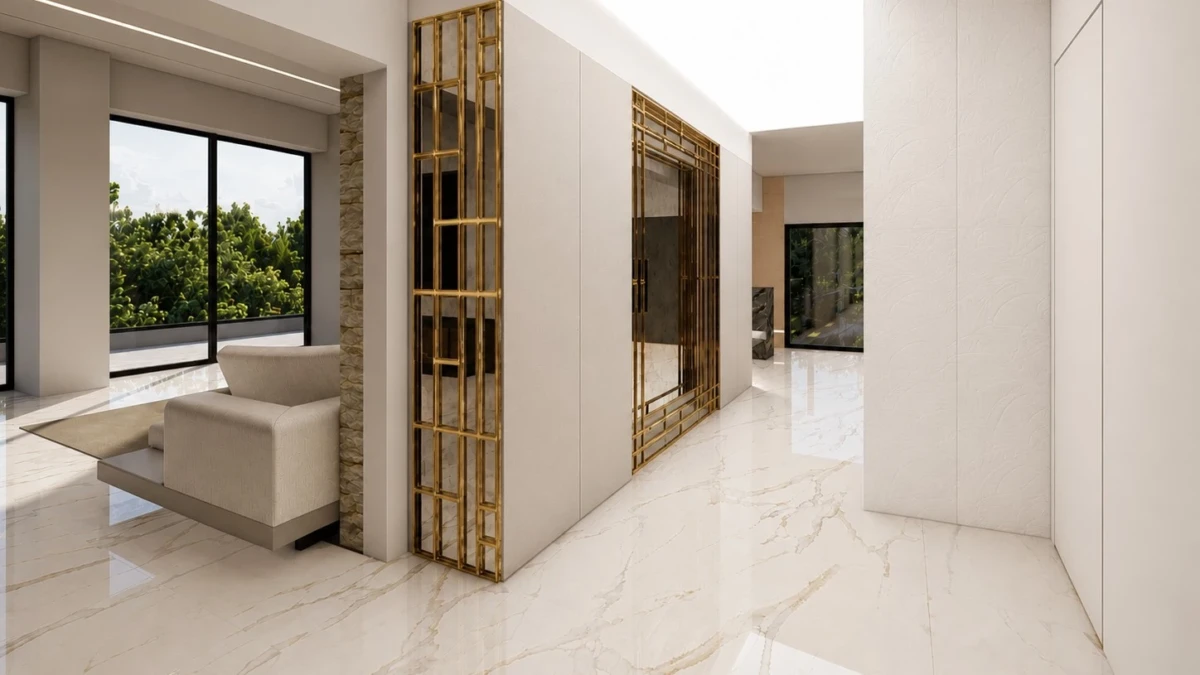 Διάδρομος luxury μονοκατοικίας στο Πανόραμα Θεσσαλονίκης