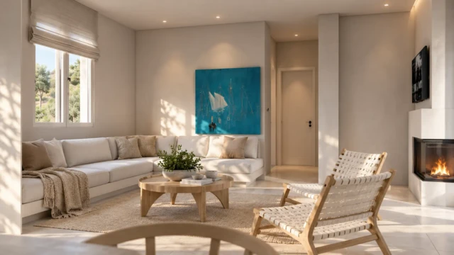 Interior Design κατοικίας στην Άνδρο – καθιστικό