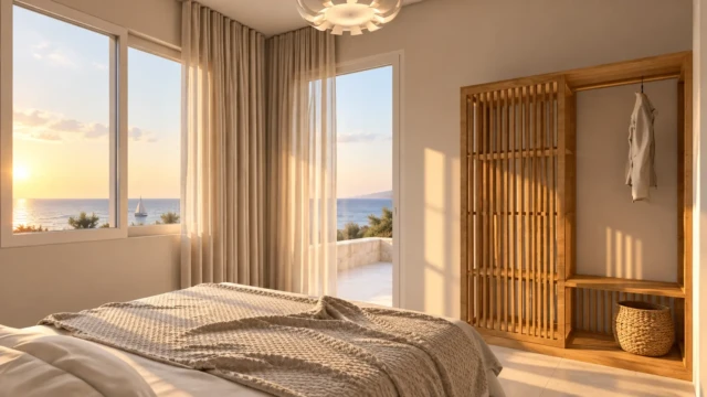 Υπνοδωμάτιο με θέα στη θάλασσα – Interior Design Άνδρος